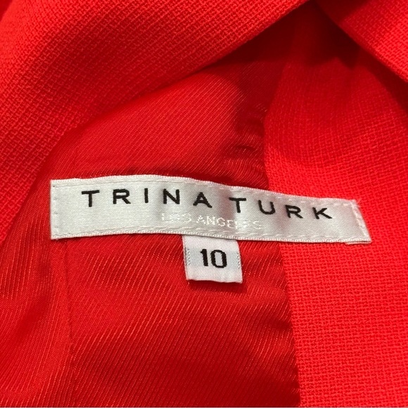 Trina Turk Pistache Blazer Jacket in Bright Orange Women’s Size 10 - Picture 9 of 13